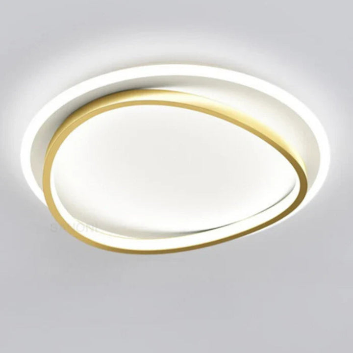 Lampa sufitowa LED z białą ramką i asymetryczną ramką wewnętrzną