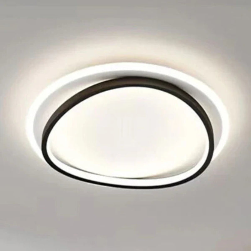 Lampa sufitowa LED z białą ramką i asymetryczną ramką wewnętrzną
