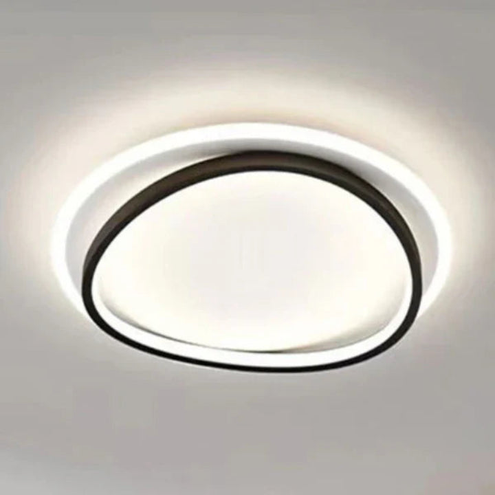 Lampa sufitowa LED z białą ramką i asymetryczną ramką wewnętrzną