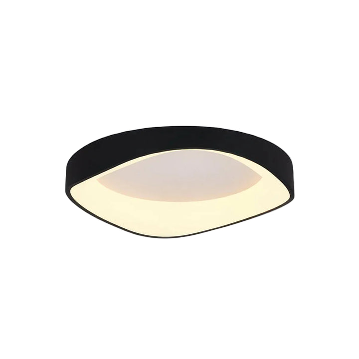 Lampa sufitowa LED z drewnianą obudową i falistym kloszem