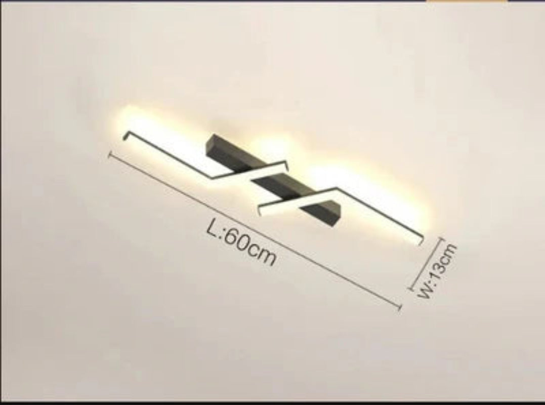 Lampa sufitowa LED z dwoma równoległymi paskami LED i pilotem