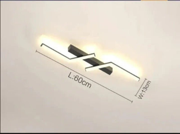 Lampa sufitowa LED z dwoma równoległymi paskami LED i pilotem
