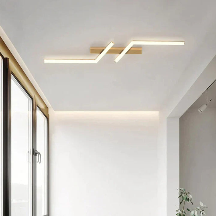 Lampa sufitowa LED z dwoma równoległymi paskami LED i pilotem