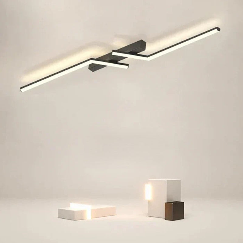 Lampa sufitowa LED z dwoma równoległymi paskami LED i pilotem