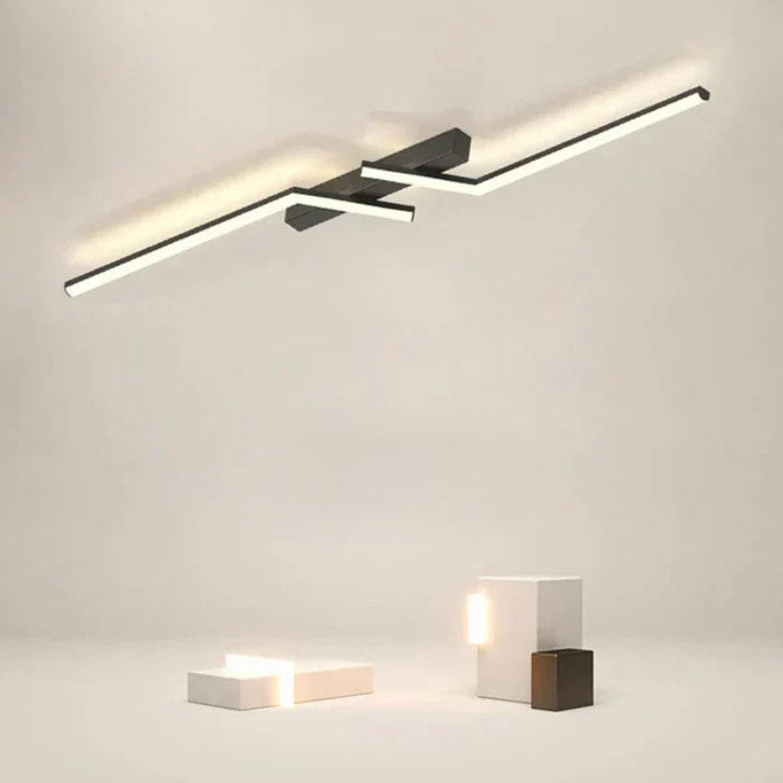 Lampa sufitowa LED z dwoma równoległymi paskami LED i pilotem