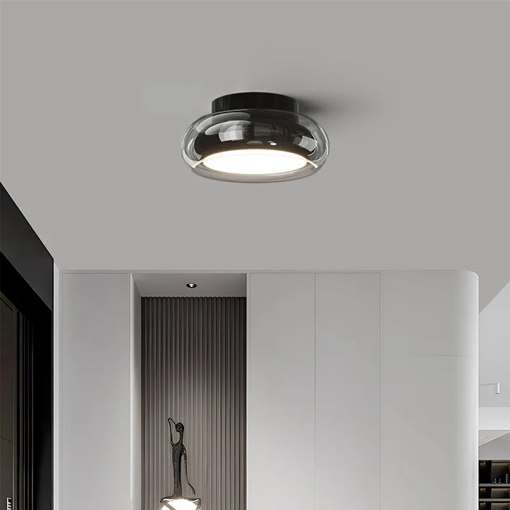 Lampa sufitowa LED z dwuwarstwowym szklanym kloszem