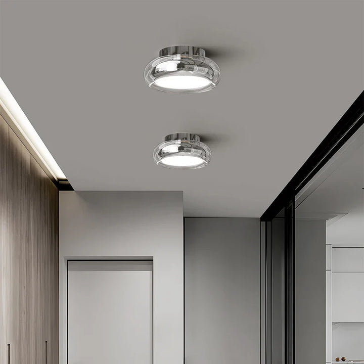 Lampa sufitowa LED z dwuwarstwowym szklanym kloszem