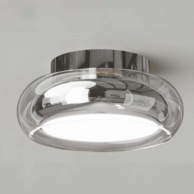 Lampa sufitowa LED z dwuwarstwowym szklanym kloszem