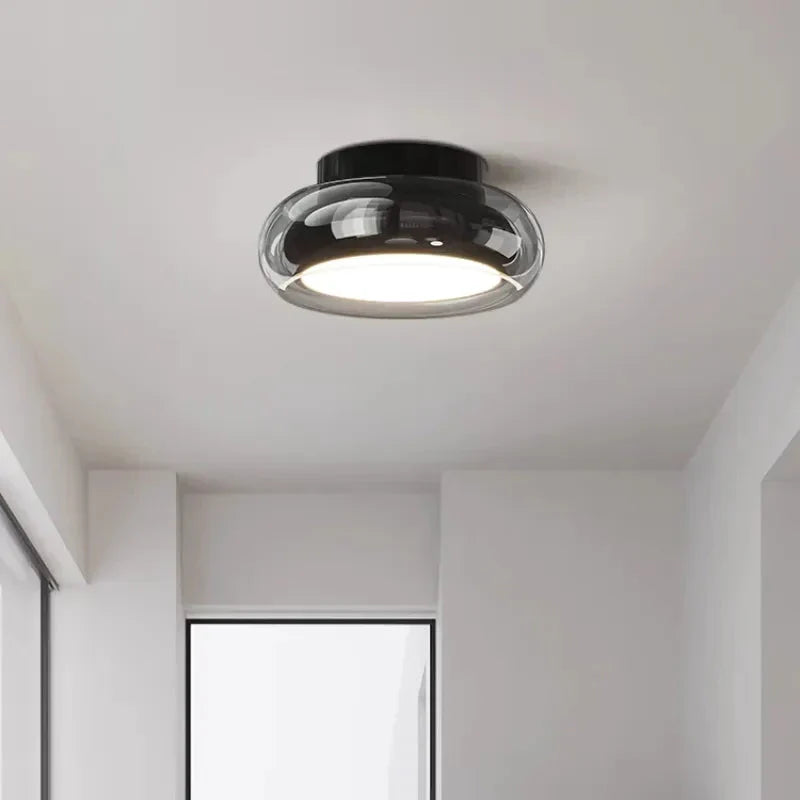 Lampa sufitowa LED z dwuwarstwowym szklanym kloszem
