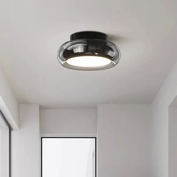 Lampa sufitowa LED z dwuwarstwowym szklanym kloszem