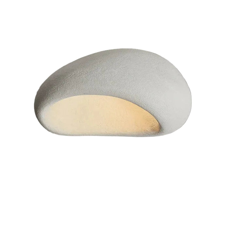 Lampa sufitowa LED z kloszem o fakturze kamienia i szorstkiej fakturze tynku