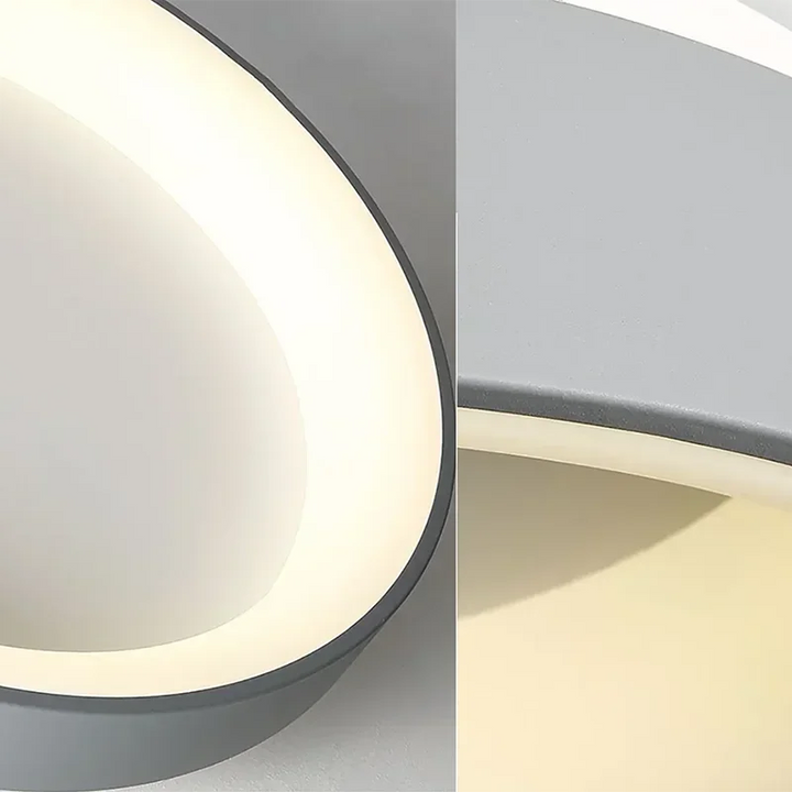 Lampa sufitowa LED z okrągłym kloszem w kształcie bębna i wklęsłą czaszą świetlną