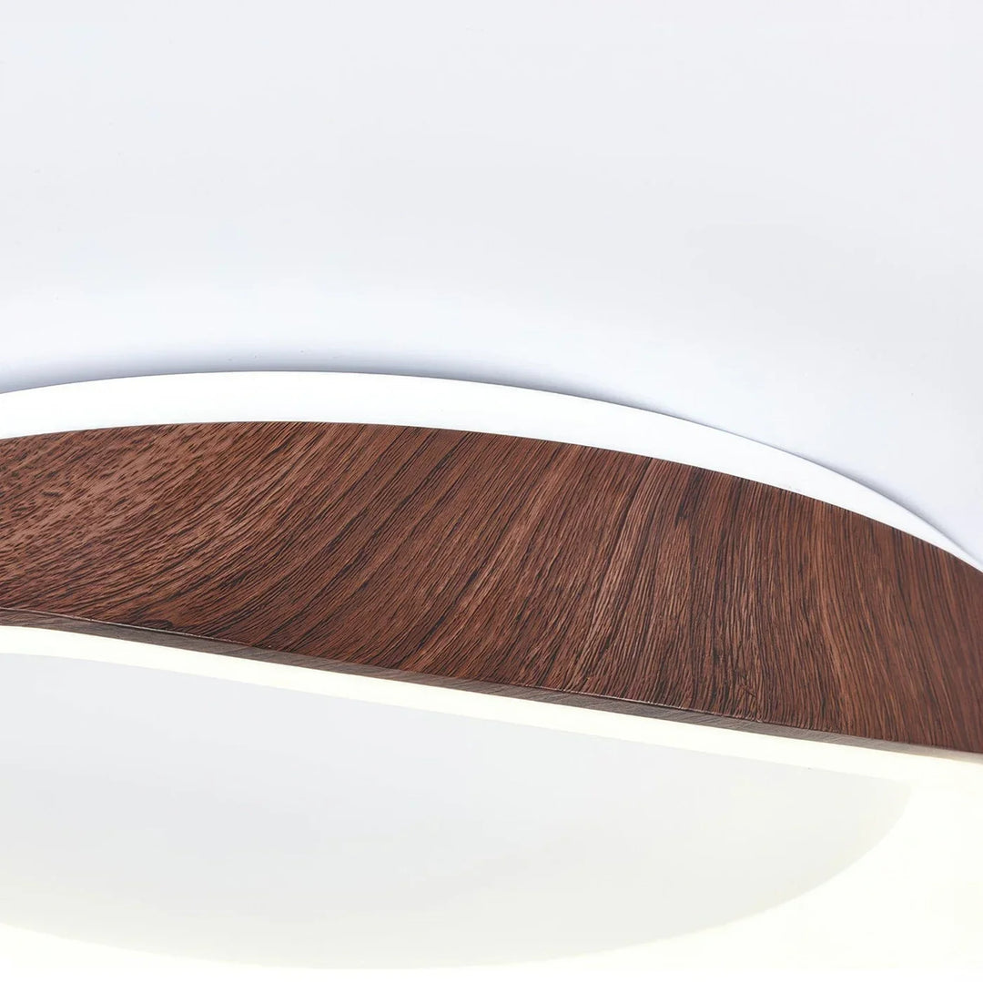 Lampa sufitowa LED z organicznym owalnym kloszem z forniru drewnianego