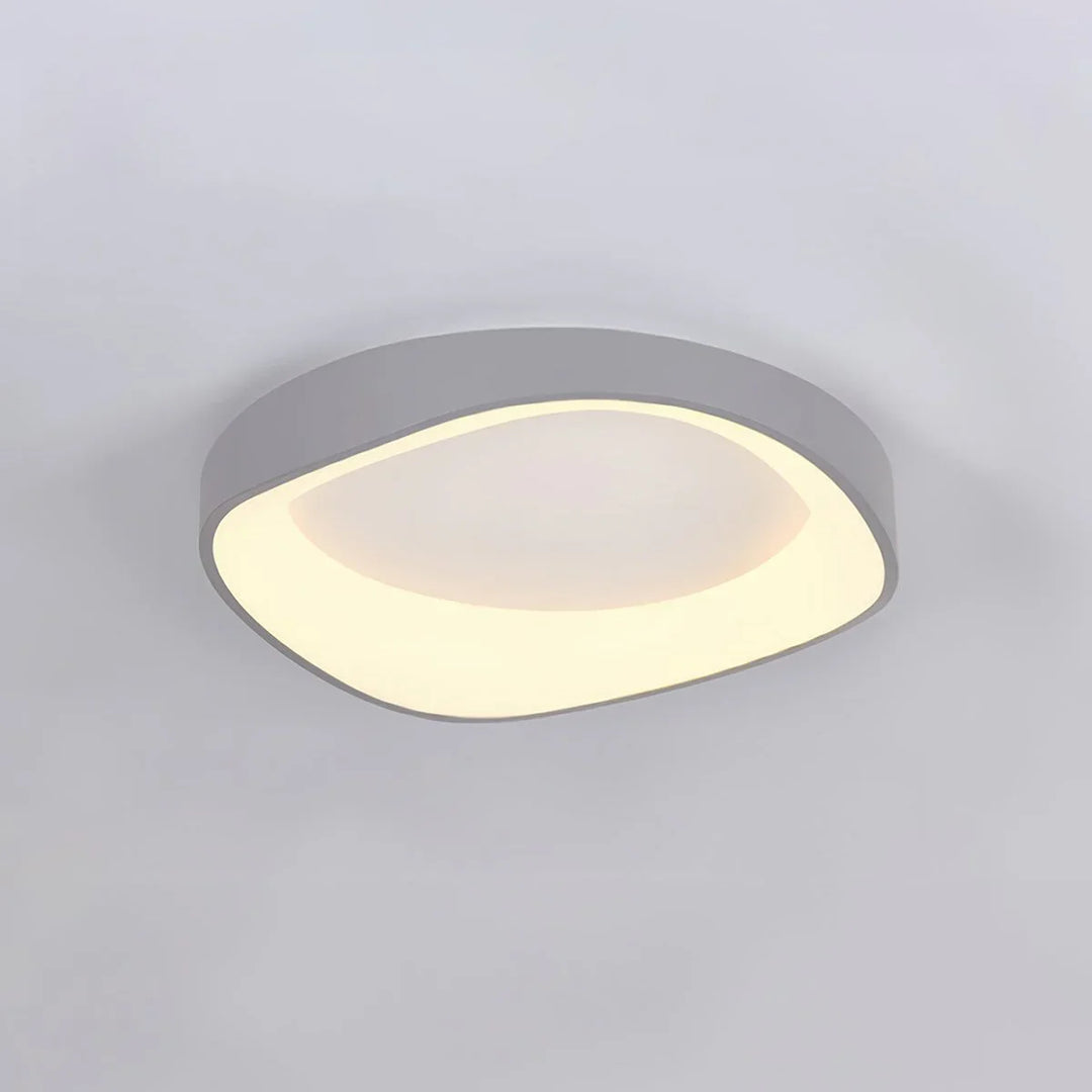 Lampa sufitowa LED z organicznym owalnym kloszem z forniru drewnianego