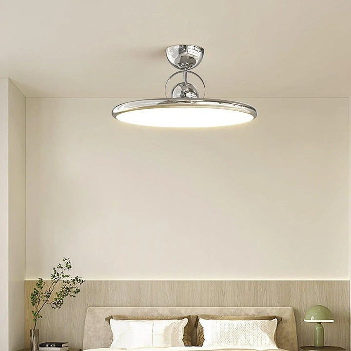 Lampa sufitowa LED z płaskim kloszem i kulistym detalem