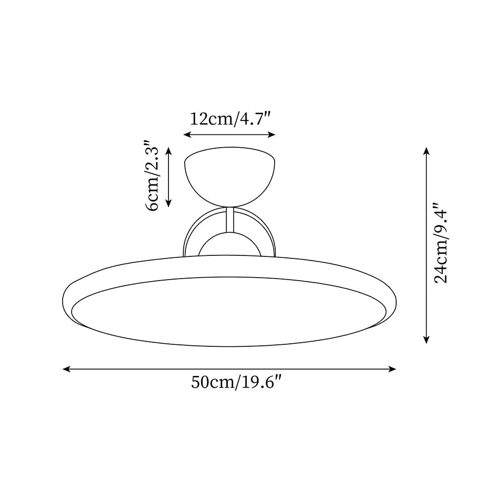 Lampa sufitowa LED z płaskim kloszem i kulistym detalem