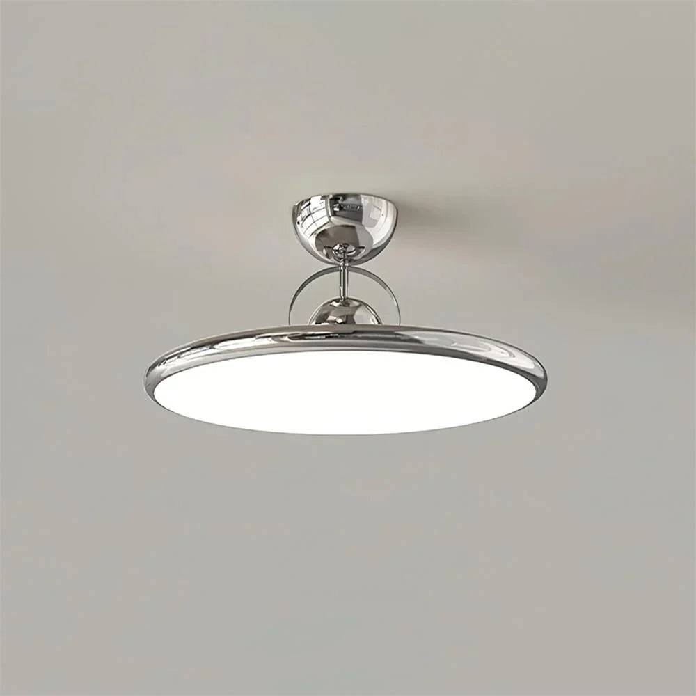 Lampa sufitowa LED z płaskim kloszem i kulistym detalem