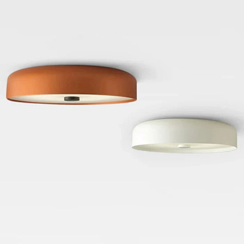 Lampa sufitowa LED z szerokim kloszem w kształcie bębna i zaokrągloną krawędzią
