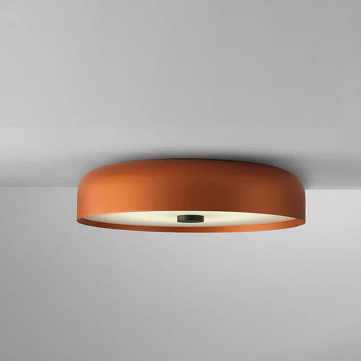 Lampa sufitowa LED z szerokim kloszem w kształcie bębna i zaokrągloną krawędzią