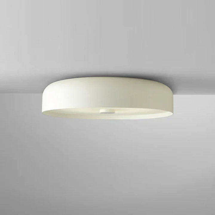 Lampa sufitowa LED z szerokim kloszem w kształcie bębna i zaokrągloną krawędzią