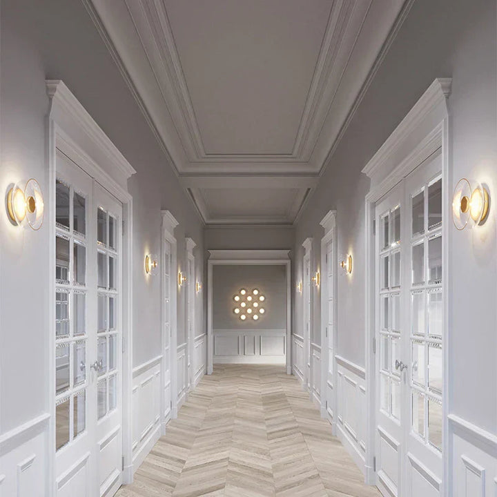 Lampa sufitowa LED z wklęsłą płytą szklaną i centralną kopułą