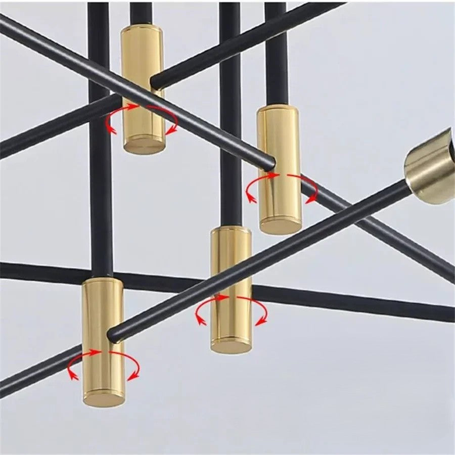 Lampa sufitowa Sputnik z wieloma ramionami i kulistymi żarówkami