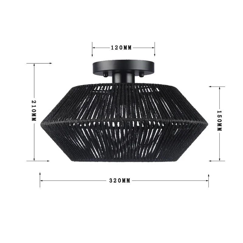 Lampa sufitowa boho z ażurowym kloszem