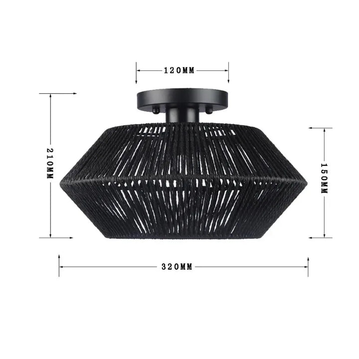 Lampa sufitowa boho z ażurowym kloszem