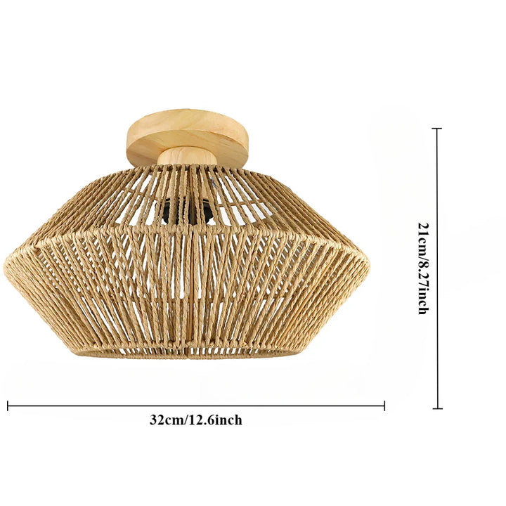 Lampa sufitowa boho z ażurowym kloszem