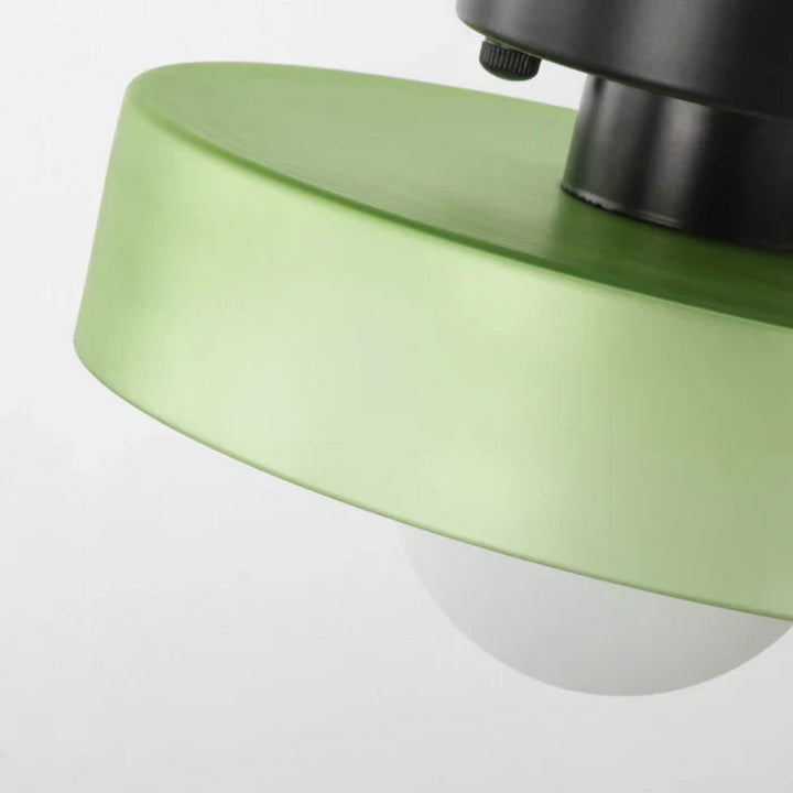 Lampa sufitowa i ścienna LED z kloszem w kształcie dysku i mleczną kulą