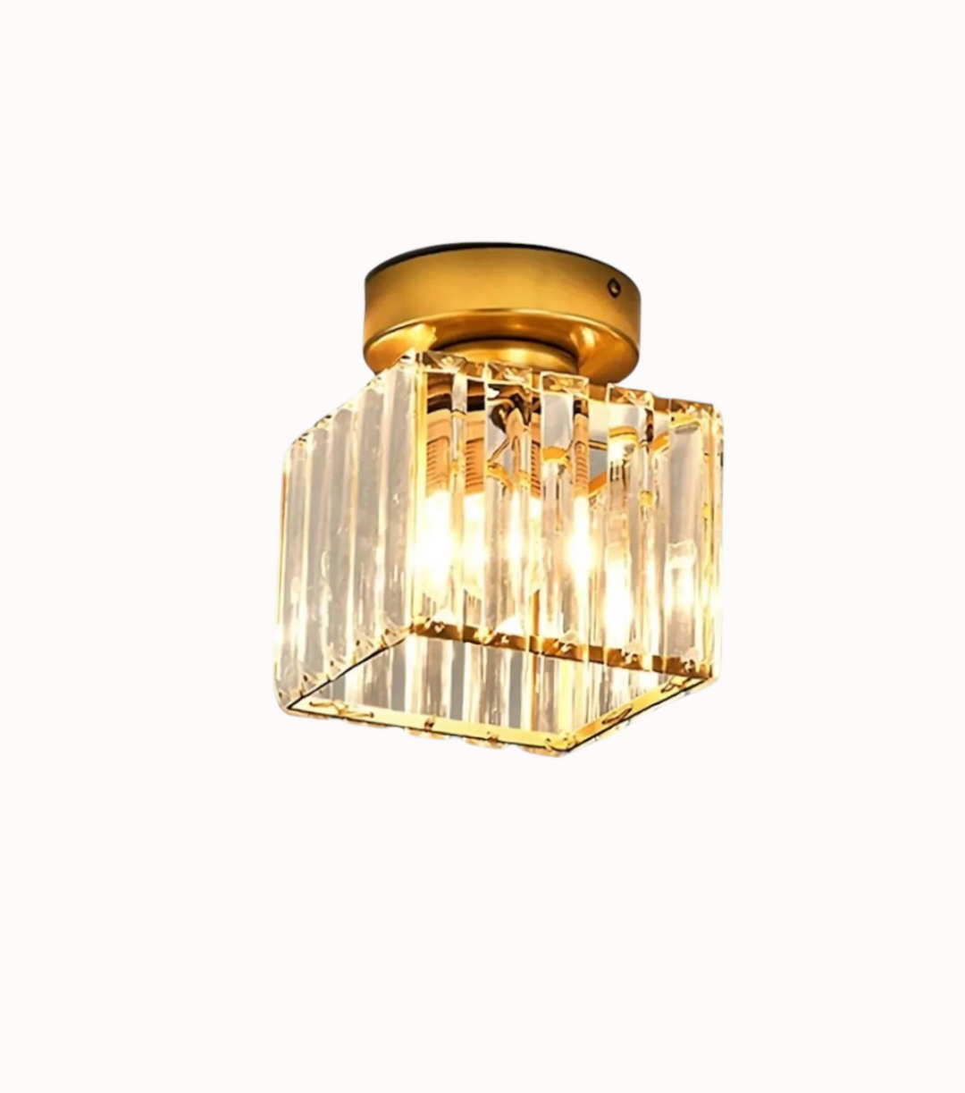 Lampa sufitowa z pryzmatami kryształowymi