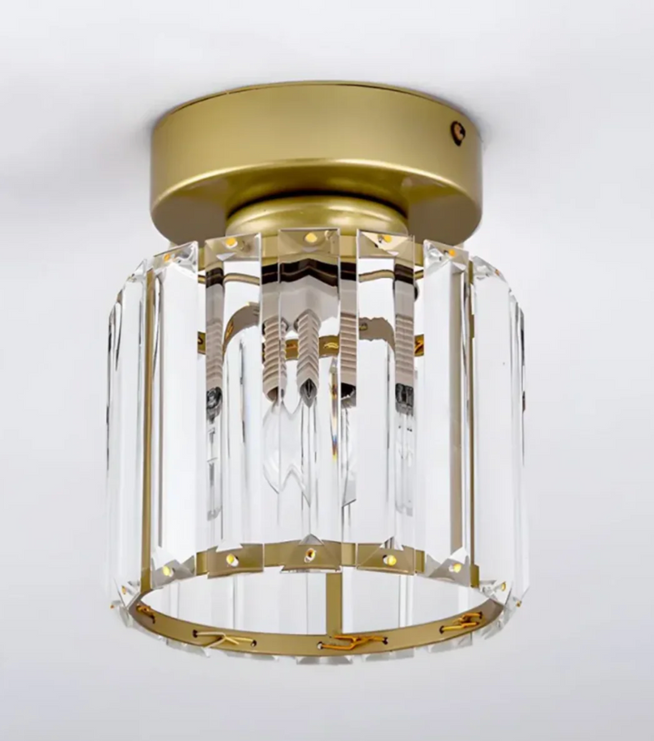 Lampa sufitowa z pryzmatami kryształowymi