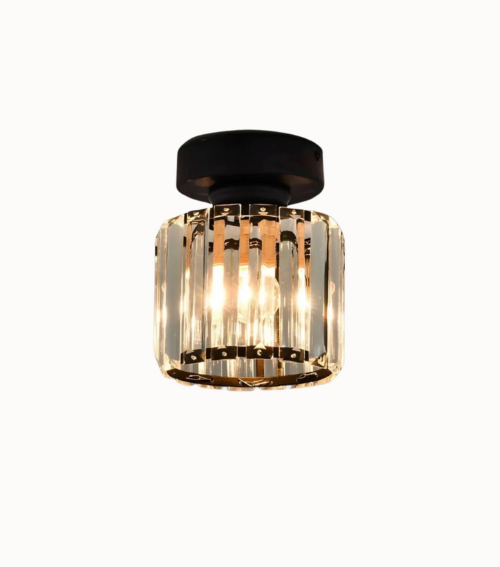 Lampa sufitowa z pryzmatami kryształowymi
