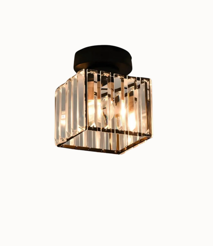Lampa sufitowa z pryzmatami kryształowymi