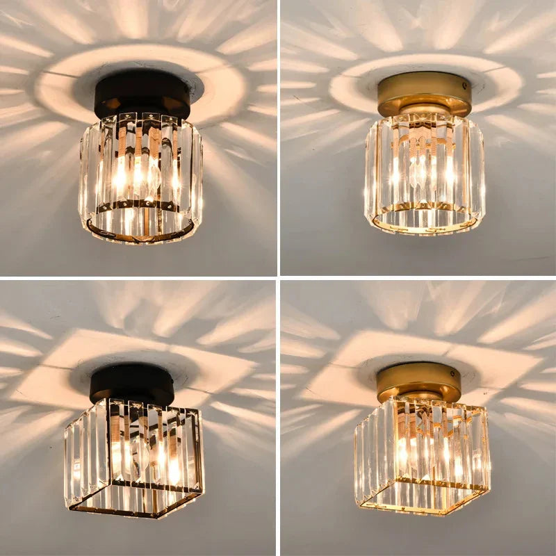 Lampa sufitowa z pryzmatami kryształowymi