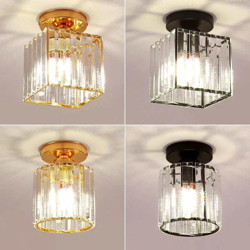 Lampa sufitowa z pryzmatami kryształowymi