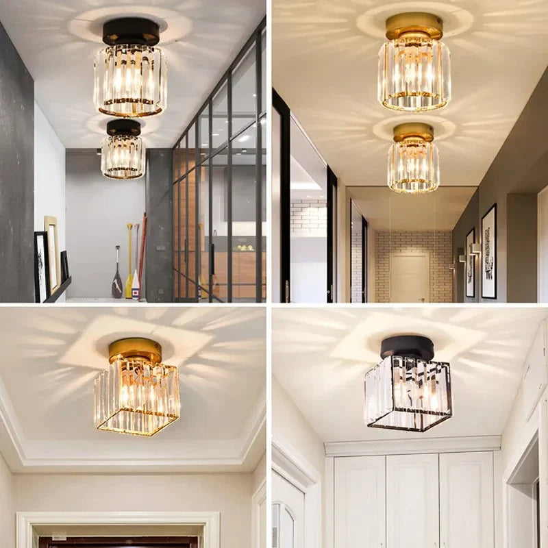 Lampa sufitowa z pryzmatami kryształowymi