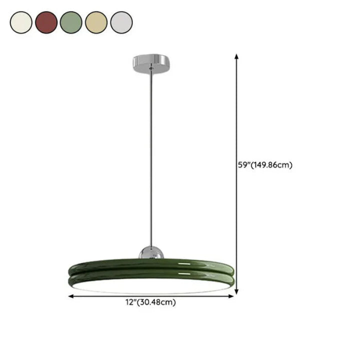 Lampa wisząca LED płaski klosz w kształcie dysku z lakierowanym wykończeniem