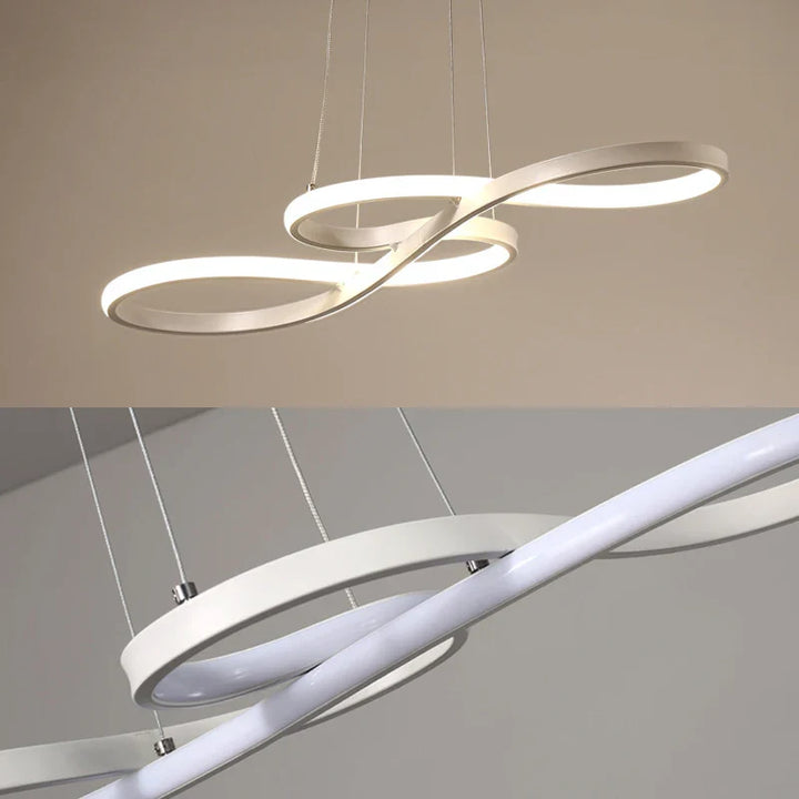 Lampa wisząca LED w kształcie klucza wiolinowego z ciągłą wstęgą światła