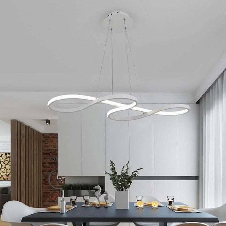 Lampa wisząca LED w kształcie klucza wiolinowego z ciągłą wstęgą światła