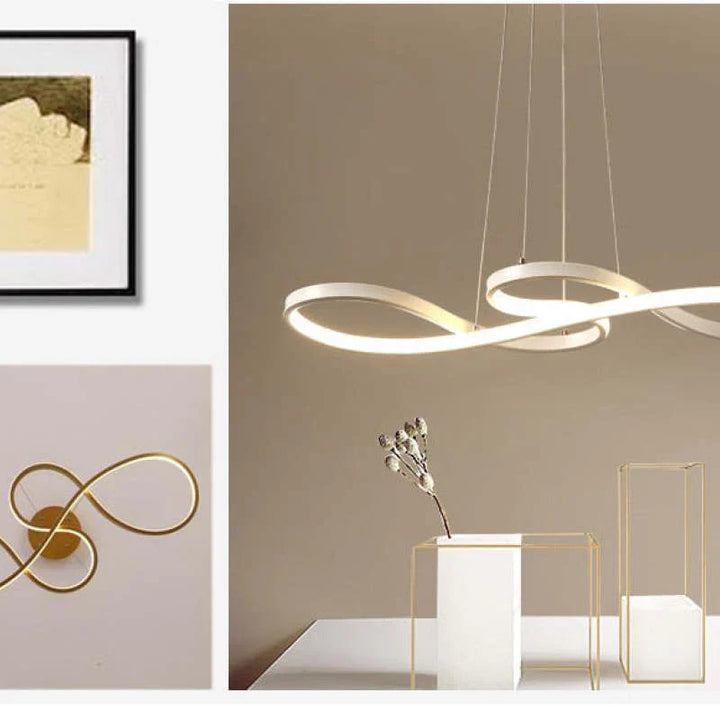 Lampa wisząca LED w kształcie klucza wiolinowego z ciągłą wstęgą światła
