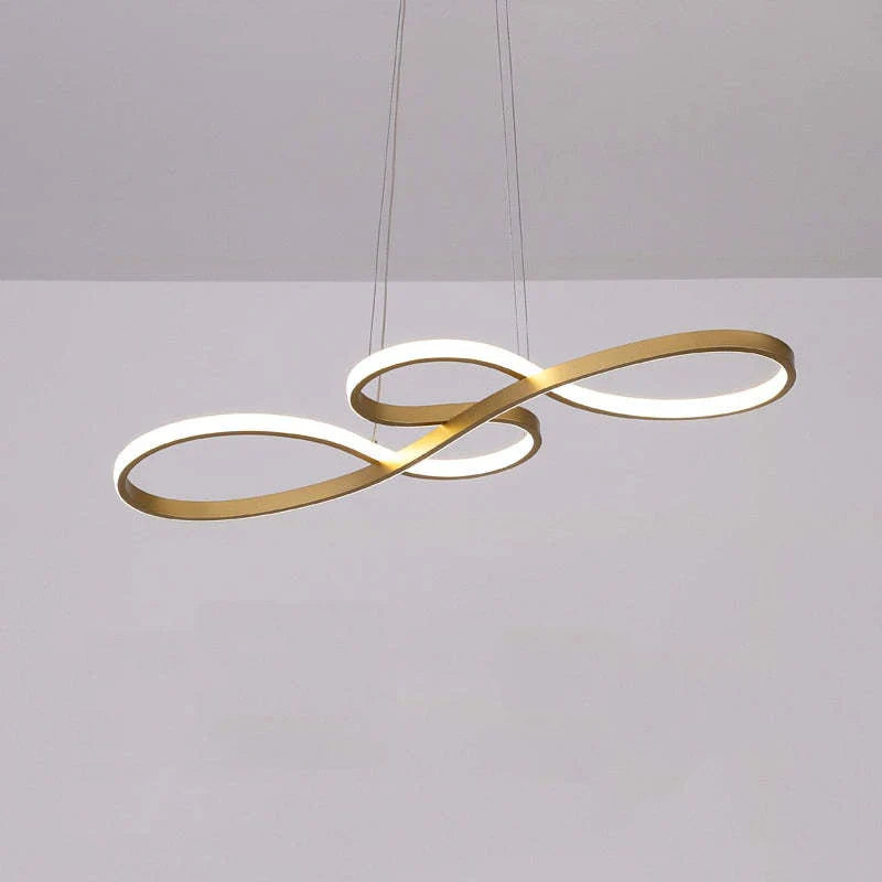 Lampa wisząca LED w kształcie klucza wiolinowego z ciągłą wstęgą światła