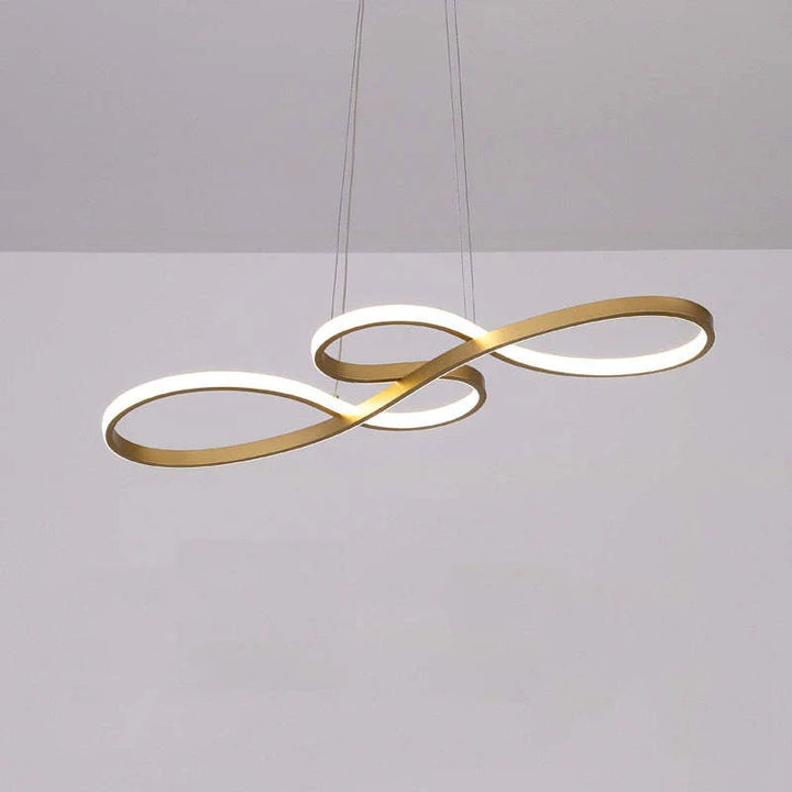 Lampa wisząca LED w kształcie klucza wiolinowego z ciągłą wstęgą światła