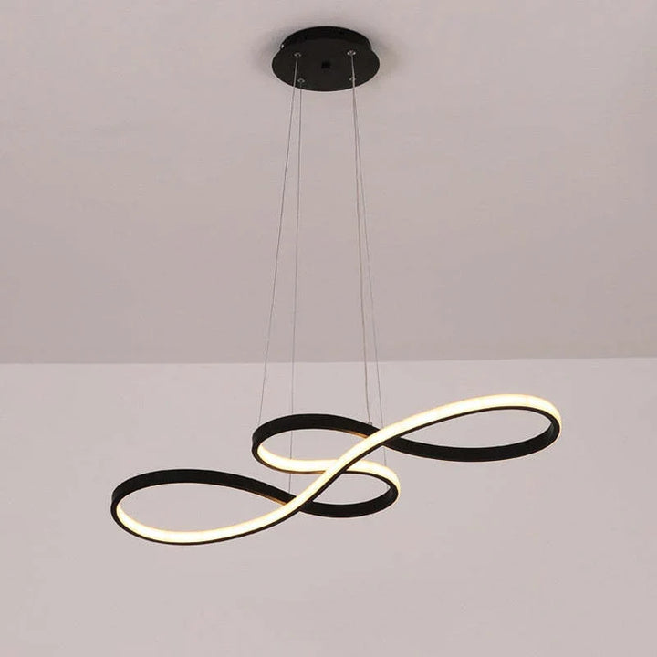 Lampa wisząca LED w kształcie klucza wiolinowego z ciągłą wstęgą światła