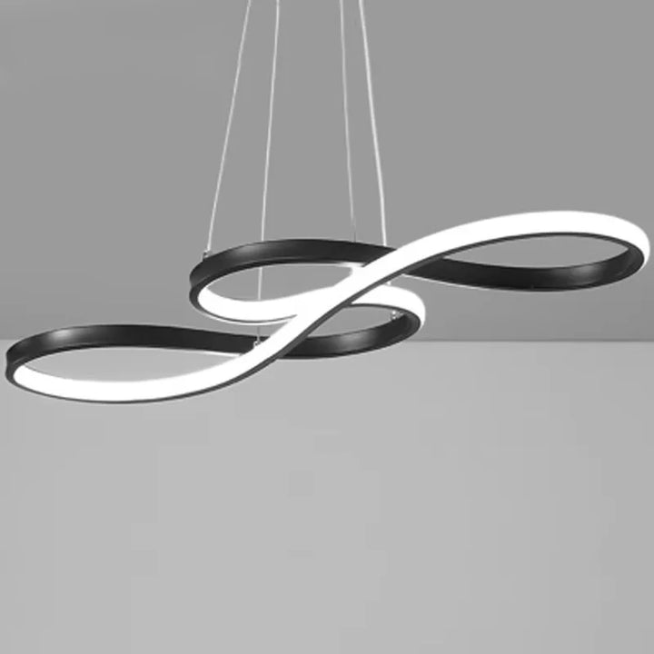 Lampa wisząca LED w kształcie klucza wiolinowego z ciągłą wstęgą światła