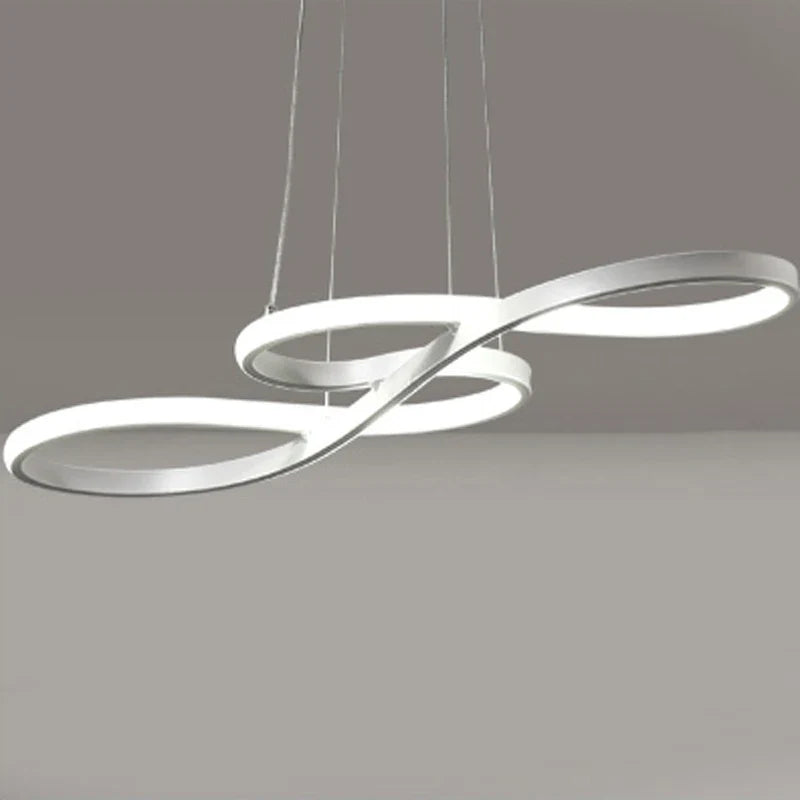Lampa wisząca LED w kształcie klucza wiolinowego z ciągłą wstęgą światła