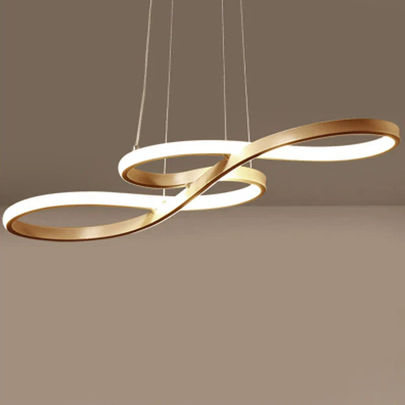 Lampa wisząca LED w kształcie klucza wiolinowego z ciągłą wstęgą światła