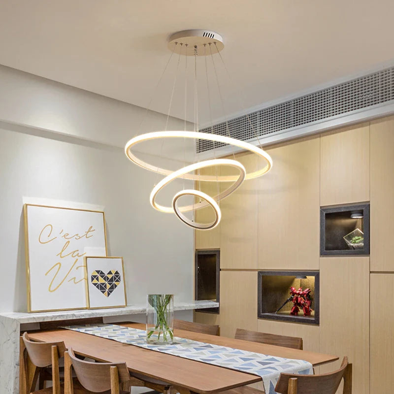 Lampa wisząca LED żyrandol pierścieniowy