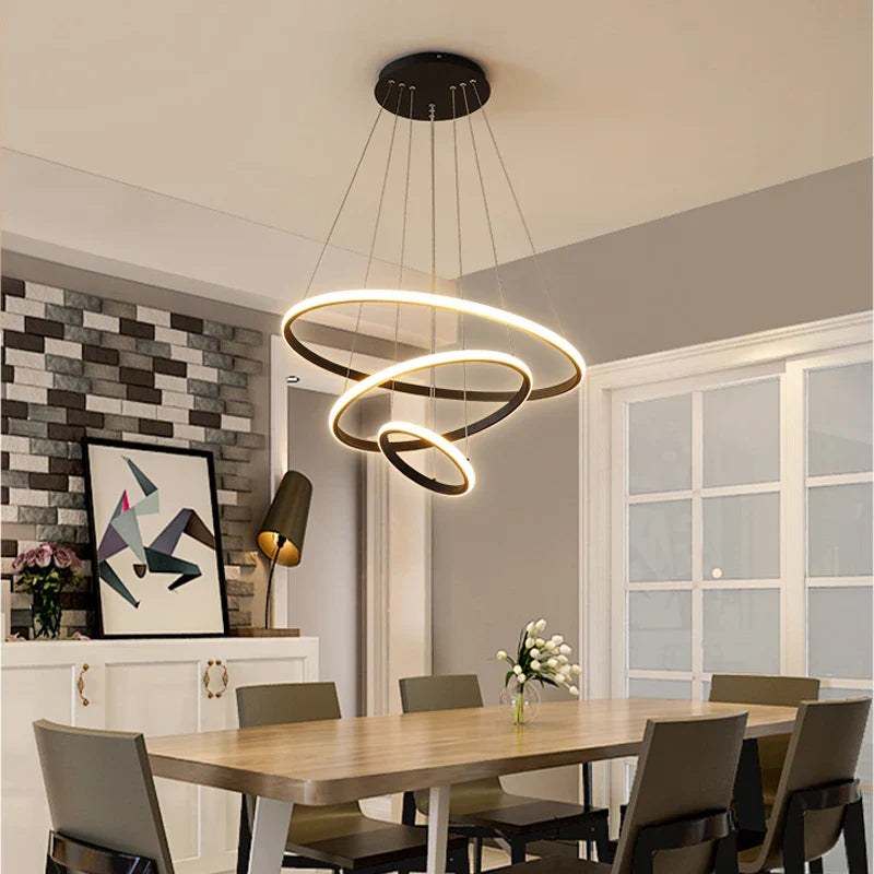 Lampa wisząca LED żyrandol pierścieniowy