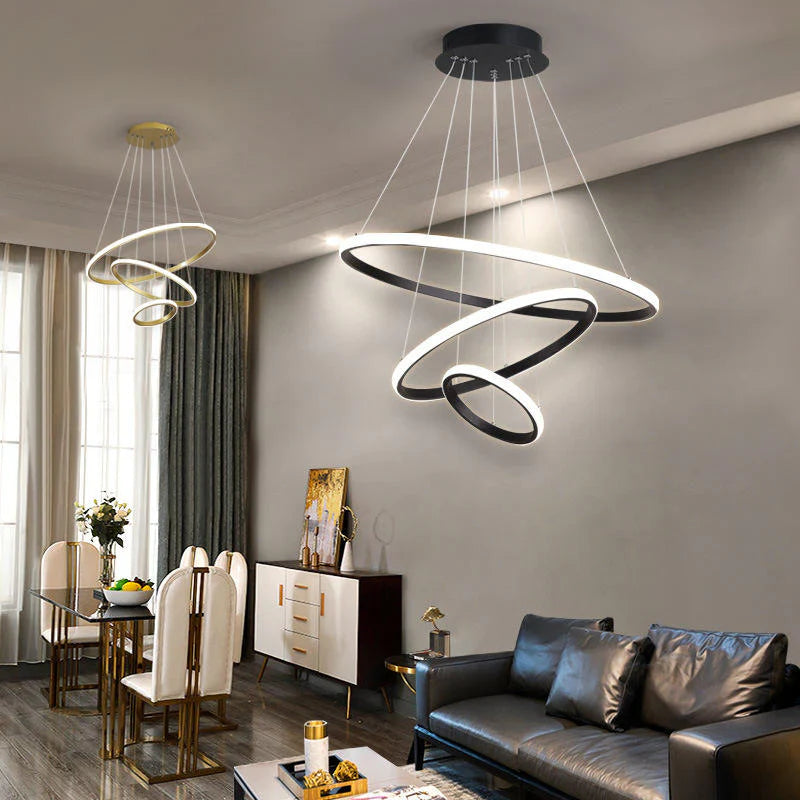 Lampa wisząca LED żyrandol pierścieniowy
